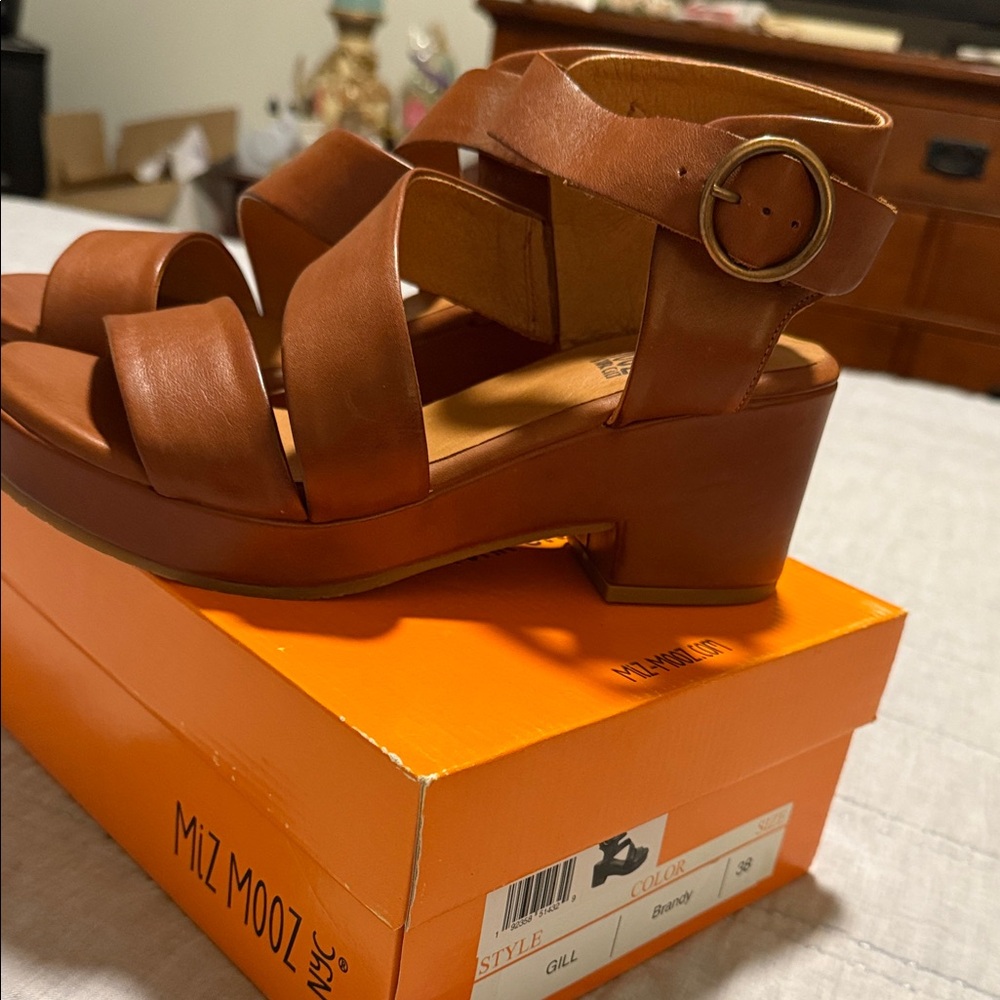 Miz Mooz Women's Brown Leather Sandals